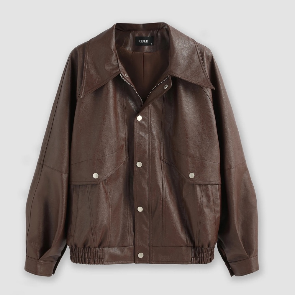 Cider brown leather jacket
